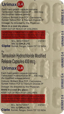 Urimax 0.4 Strip Of 20 Capsules