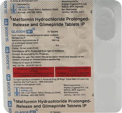 Glador M1 Strip Of 15 Tablets