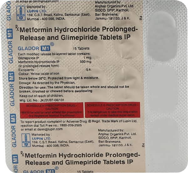 Glador M1 Strip Of 15 Tablets