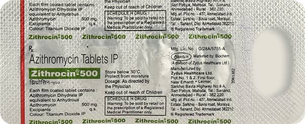Zithrocin 500mg Strip Of 5 Tablets