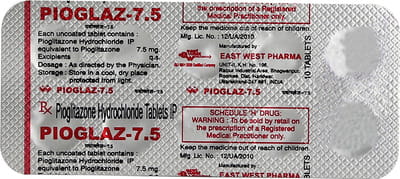 Pioglaz 7.5mg Strip Of 10 Tablets