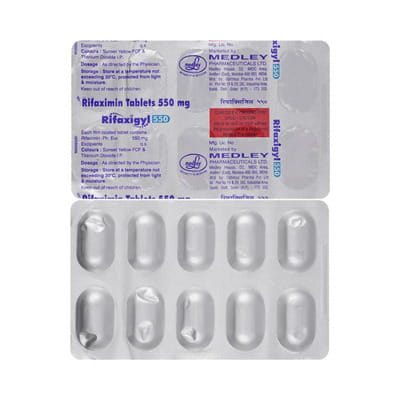 Rifaxigyl 550mg Strip Of 10 Tablets