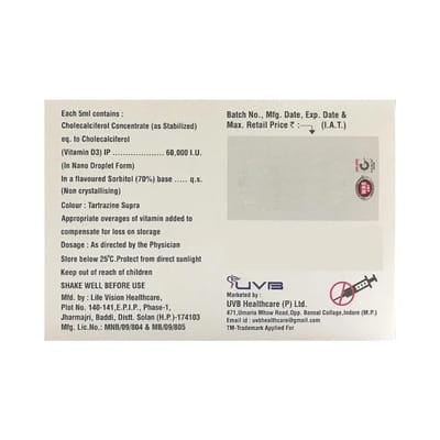 D3 Health 60k Sugar Free Butterscotch Flavour Solution 5ml