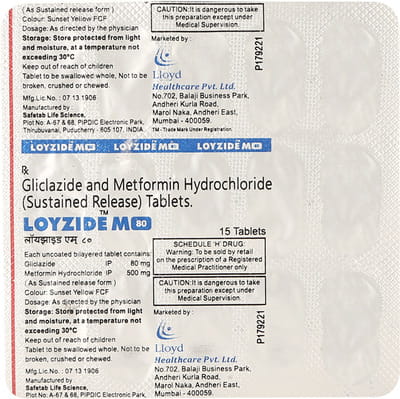 Loyzide M 80mg Strip Of 15 Tablets