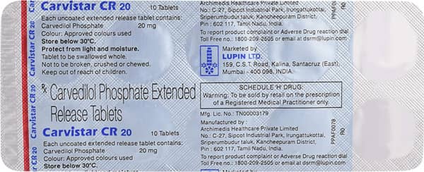 Carvistar Cr 20Mg Strip Of 10 Tablets