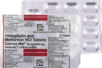 Galvus Met 50/850mg Strip Of 15 Tablets