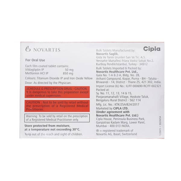 Galvus Met 50/850mg Tablet