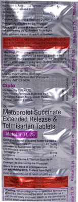 Metolar Tl 25mg Strip Of 10 Tablets