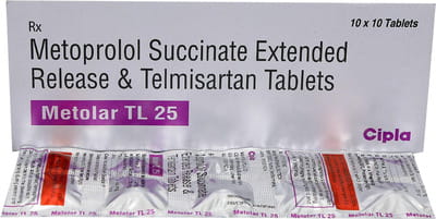 Metolar Tl 25mg Strip Of 10 Tablets