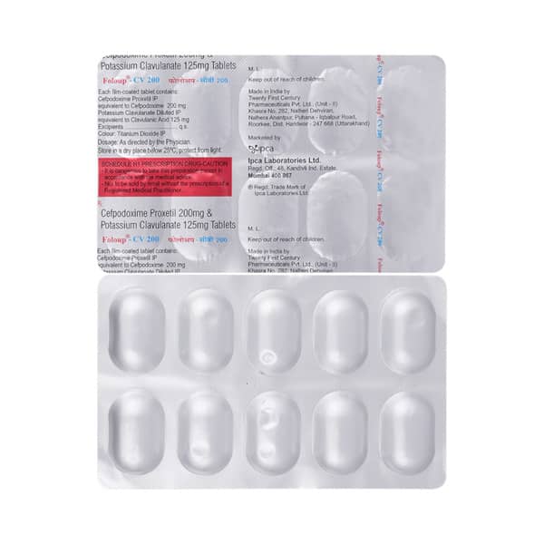 Foloup Cv 200mg Strip Of 10 Tablets