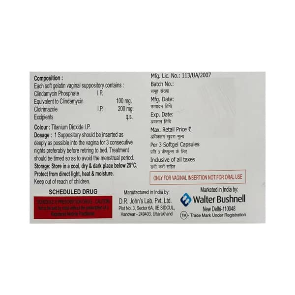 Clindazole Strip Of 3 Vaginal Suppositories