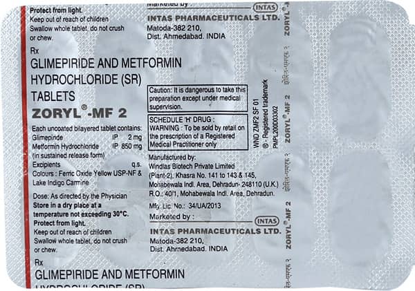 Zoryl Mf 2 Strip Of 10 Tablets