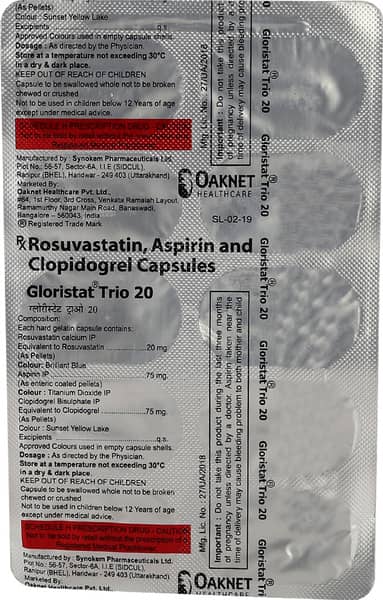 Gloristat Trio 20mg Strip Of 10 Capsules