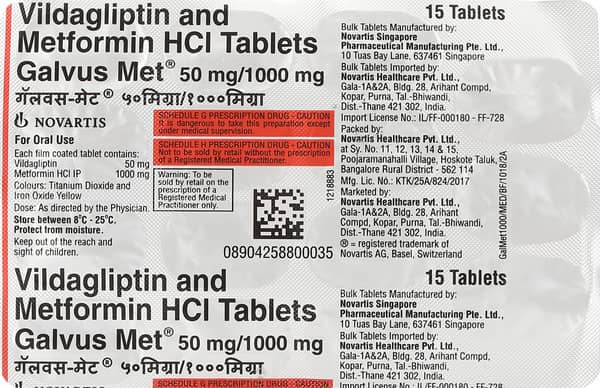 Galvus Met 50/1000mg Tablet