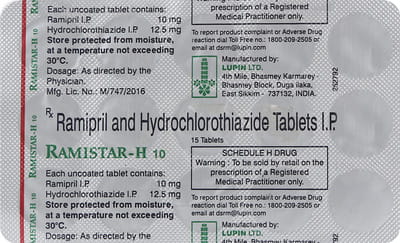 Ramistar H 10 Strip Of 15 Tablets