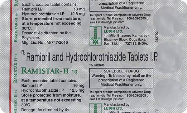 Ramistar H 10 Strip Of 15 Tablets
