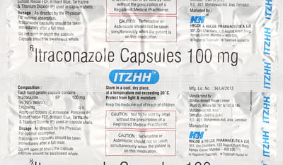Itzhh 100mg Strip Of 10 Capsules