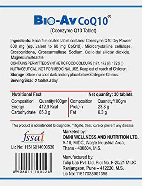 Bio Av Coq 10Mg Bottle Of 30 Tablets