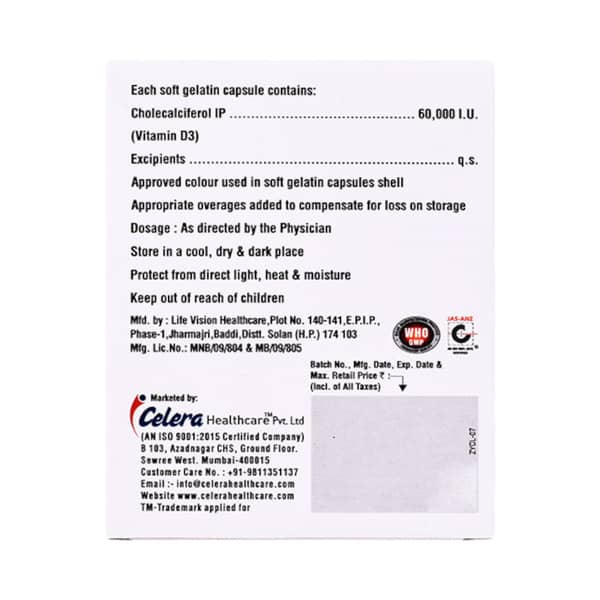 Cel D3 60K Softgel Strip Of 4 Capsules