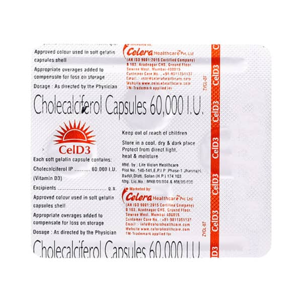 Cel D3 60K Softgel Strip Of 4 Capsules