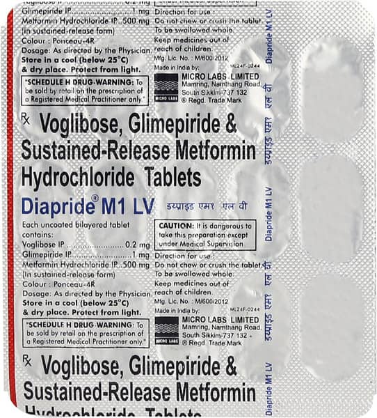 Diapride M 1Mg Lv Strip Of 15 Tablets