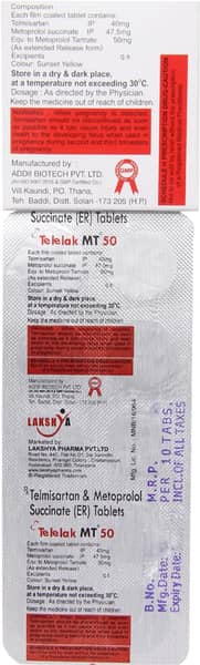 Telelak Mt 50mg Strip Of 10 Tablets