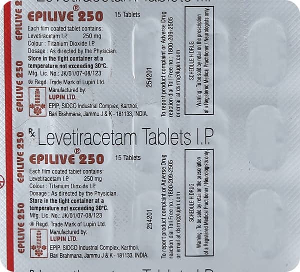 Epilive 250mg Strip Of 15 Tablets