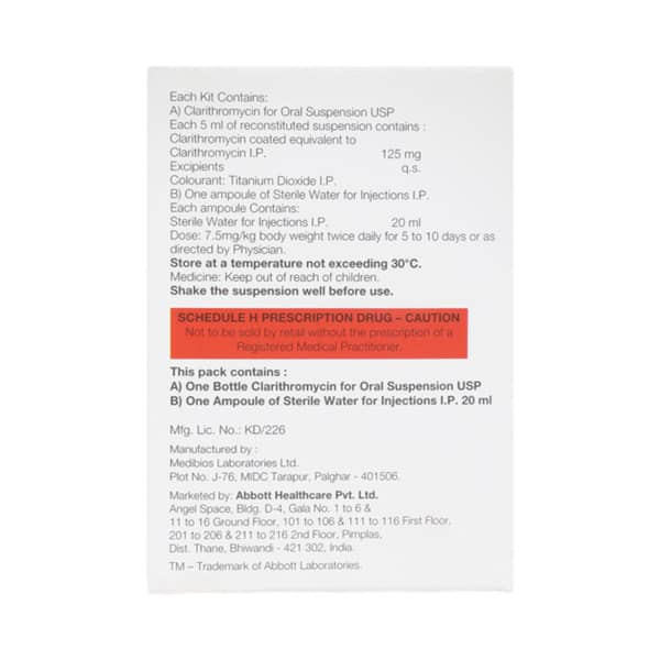 Claribid 125mg Bottle Of 30ml Dry Suspension