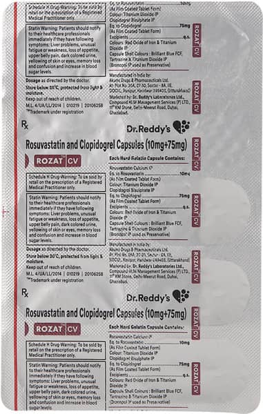 Rozat Cv 10mg/75mg Strip Of 10 Capsules