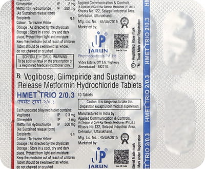 Hmet Trio 2/0.3mg Strip Of 10 Tablets