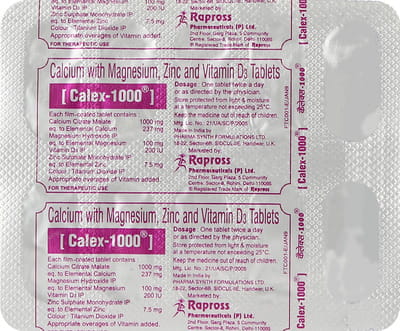 Calex 1000mg Strip Of 10 Tablets