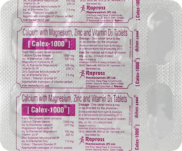 Calex 1000mg Strip Of 10 Tablets
