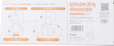 Mucinac 200mg Orange Flavour Sugar Free Strip Of 10 Tablets