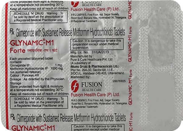 Glynamic M 1mg Forte Strip Of 10 Tablets