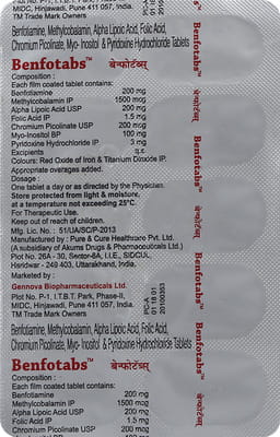 Benfotabs Strip Of 10 Tablets
