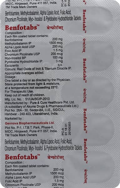 Benfotabs Strip Of 10 Tablets