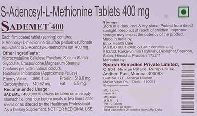 Sademet 400mg Strip Of 10 Tablets