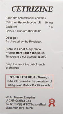 Cetrizine 10mg (Knoll) Strip Of 10 Tablets