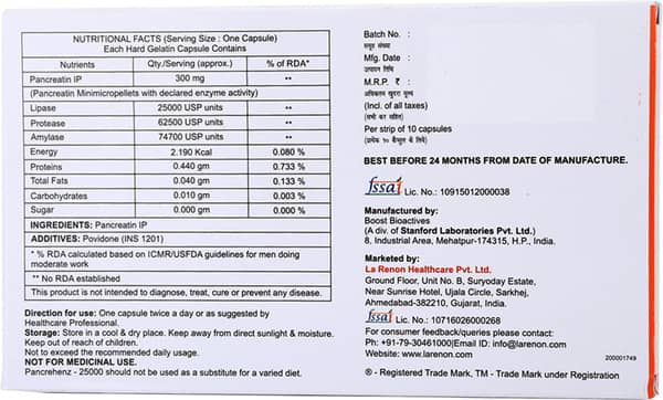 Pancrehenz 25000 Strip Of 10 Capsules