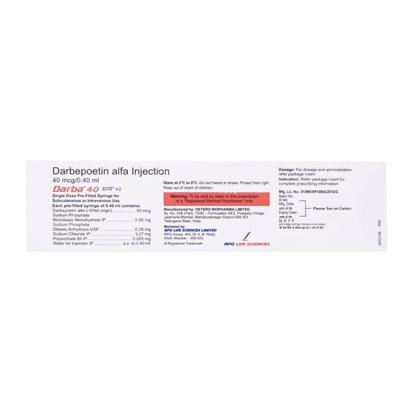 Darba 40Mcg Pre Filled Syringe Of 0.4Ml Injection