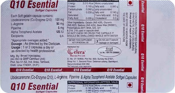 Q10 Esential Strip Of 10 Capsules
