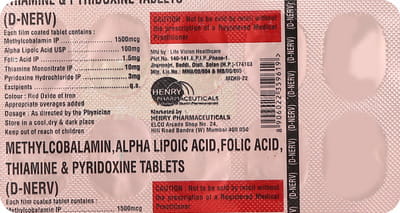 D Nerv Strip Of 10 Tablets