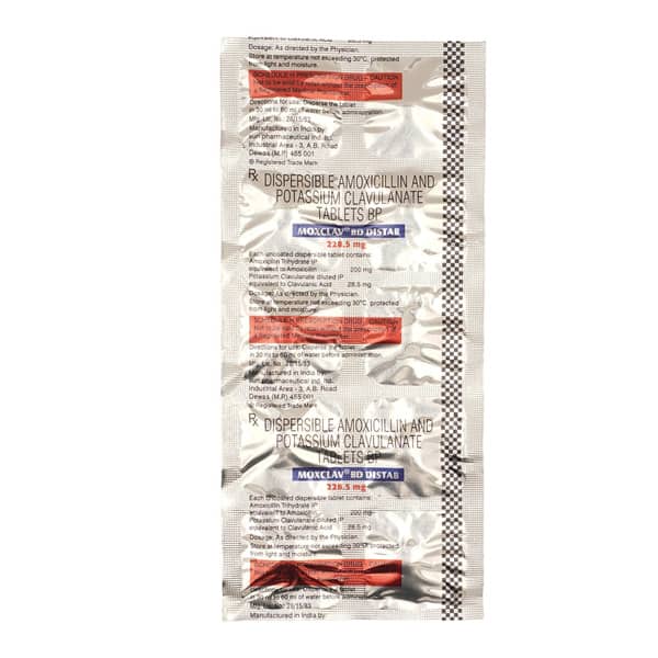Moxclav Bd 228.5mg Distab Strip Of 10 Tablets