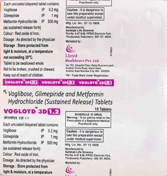 Vogloyd 3d 1.2mg Strip Of 15 Tablets