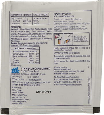 Myocyst Orange Flavour Sugar Free Sachet Of 3gm Granules