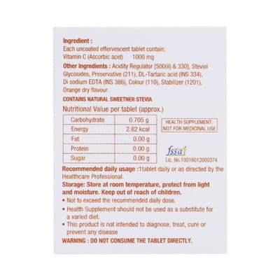 Prorac C 1000mg Sugar Free Bottle Of 20 Effervescent Tablets