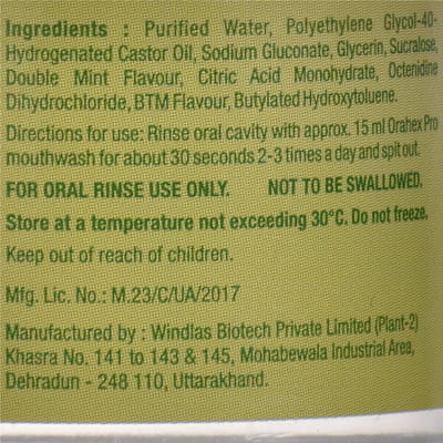 Orahex Pro Double Mint Flavour Bottle Of 150ml Mouth Wash