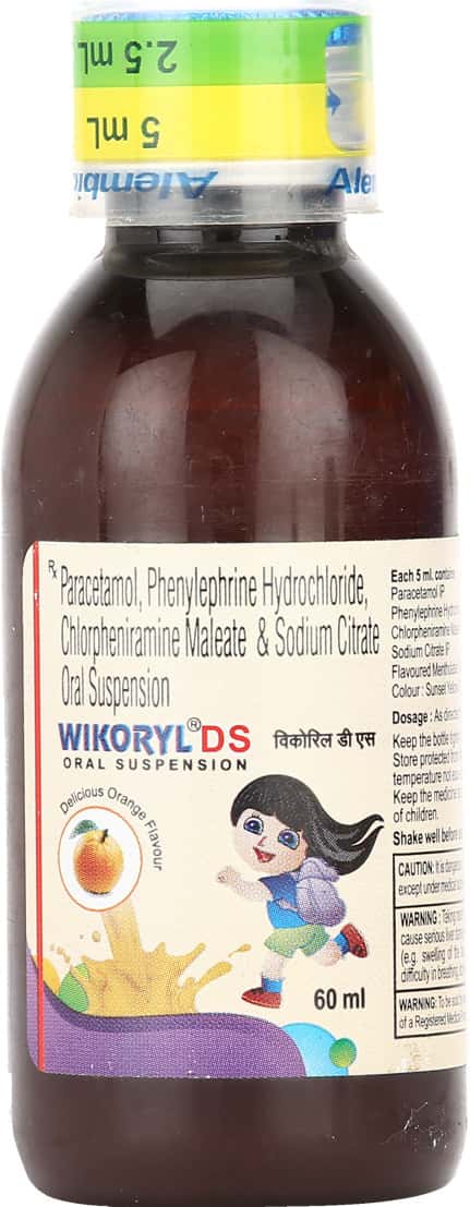 Wikoryl Ds Orange Flavour Oral Bottle Of 60ml Suspension: Uses, Side ...