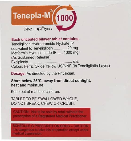 Tenepla M 1000Mg Strip Of 10 Tablets