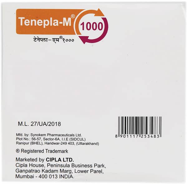 Tenepla M 1000Mg Strip Of 10 Tablets